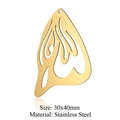 Gold stainless steel butterfly wing pendant 30x40mm with hollow design for DIY jewelry making - Butterfly Wing Style (LA412-2x5)