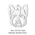 Macro-detail van de Yorkshire Terrier roestvrijstalen hanger met maat van 29,5x31,5 mm - Terrier Stijl (JA672)