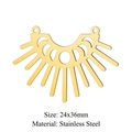 Détail du pendentif soleil et lune en acier inoxydable doré, dimensions 24x36mm - Phase de Soleil Lune Dorée (LA411-2)