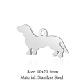 Roestvrijstalen teckel hond hanger 10x20,5mm, gepolijste bedel voor maken van sieraden - Teckel Stijl (JA692)