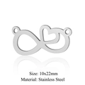 Infinity heart stainless steel pendant 10x22mm for DIY jewelry making accessories - Silver Infinity Heart Connector (JN342-1)