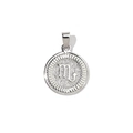 Macro view of silver Scorpio zodiac charm pendant with sparkling textured background - Scorpio (YE039-8)