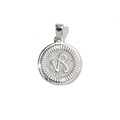 Macro shot of silver Capricorn zodiac coin charm with engraved constellation symbol - Capricorn (YE039-10)