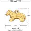 Technical drawing of a 19mm x 10mm golden horse pendant made of stainless steel - Golden Horse Style (VG994x3)