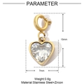 Technical dimensions of heart-shaped stainless steel pendant with zircon inlay - Heart Zircon Pendant (YF257)