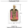 Detaillierte Parameter des goldenen Herrscherin-Tarot-Anhängers aus Edelstahl und Emaille - EMPRESS 1
