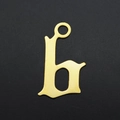 Close-up of a gold-plated stainless steel pendant featuring a Gothic style letter H - English Letter B Style (JA570-B)