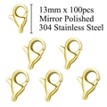 13mm spiegelpolierte 304 Edelstahl Karabinerverschlüsse für Schmuckherstellung - 13mm 18k Vakuumvergoldet