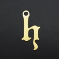 Detailed view of the gold-plated gothic letter h pendant for custom DIY jewelry making - Letter H (JA570-H)