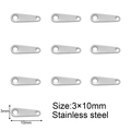 3x10mm stainless steel heart teardrop extension chain tags for DIY jewelry making - 3x10 Polished Waterdrop