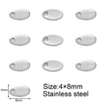 Macro view of 4x8mm oval stainless steel charms for jewelry making with S.steel engraving - 4x8 Oval