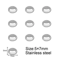 Detail view of 5x7mm oval stainless steel extension chain charms for jewelry DIY - 5x7 Connector Tag
