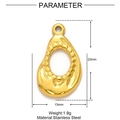 Detailed dimensions of the gold stainless steel teardrop pendant with bead trim - Dotted Teardrop Heart (XF077)