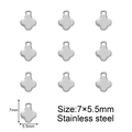 Macro view of 7mm clover shaped stainless steel pendants for DIY jewelry making - 5.5x7 Flower