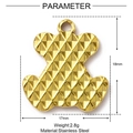 Paramètres de taille détaillés du pendentif ours doré en acier inoxydable - Ours à Carreaux (XF161)