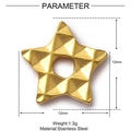 Spécifications de taille pour pendentif en forme d'étoile dorée en acier inoxydable - Étoile Facettée (XF165)