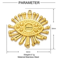 Dettaglio macro del ciondolo a occhio in acciaio inossidabile con dimensioni e peso - Stile Occhio Radiante (XF013)