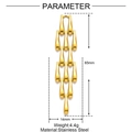 Diagramma tecnico dettagliato che mostra le dimensioni del ciondolo a goccia d'oro multistrato - Stile Goccia Pendente Multistrato (XF016)