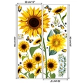 Detailansicht der Sonnenblumen-Wandsticker mit Größenangaben und Layout-Anleitung - Sonnenblume und Gänseblümchen Muster