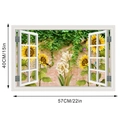 Self-adhesive 3D sunflower and tulip window wall sticker measuring 57x40cm for home decor - 40*57CM In Bag