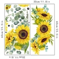 Specifiche dimensionali per adesivi murali autoadesivi con girasoli ed eucalipto - Set di Foglie Verdi di Girasole (KSY108+110)