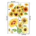 Dimensioni dettagliate del set di adesivi murali con girasoli autoadesivi da 30x90cm - Motivo Girasole / Specifica Standard