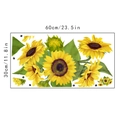 Detailliertes 60x30cm Layout selbstklebender Sonnenblumen-Wandtattoos mit grünen Blättern - Sonnenblume Stil B (KSY109B)