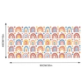 Detail showing 90x40cm dimension of rainbow and polka dot wall sticker in Nordic style - Rainbow Polka Dot Style