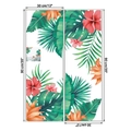 Detalle de pegatinas de pared plantas tropicales con hibiscos rojos y hojas de palma - 30x90cm (Juego de 2)