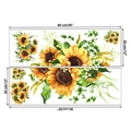 Detailed size chart for sunflower wall decals with 90x30cm layout and vibrant floral art - 30x90cm (2 Sheets)