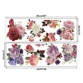 Detailweergave van zelfklevende muurstickers met vintage pioenroos en roos bloemmotief - 30X90CMX2 Vellen Verpakt