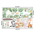 Details von zwei 90x30cm Wandtattoos mit Safari-Tieren und bunten Dschungelmotiven - Dschungeltiere-Stil