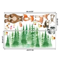 Detailansicht der Waldtiere Wandtattoo Set mit Größenangaben für Kinderzimmer - 30x90cm (2 Blätter)