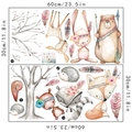 Wandsticker Set Waldtiere mit Bär, Hase und Fuchs im Aquarellstil für das Kinderzimmer Dekor - 30*60CMX2 Blätter im Beutel