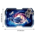 Detail van de 3D-ruimte muursticker met afmetingen 57x42cm en astronautenthema - KS6801A Zwart Gat Stijl