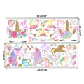 Detail of unicorn wall stickers set with rainbows and stars on two PVC adhesive sheets - 30*90CM x 2 Sheets Set