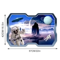 Muursticker met astronaut en UFO, afmetingen 57 cm x 42 cm voor kamer decoratie - KS6801B Stijl