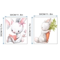 Stickers muraux lapin aquarelle avec lapin lisant et carotte pour décor de chambre bébé - Style Aquarelle Lapin Carotte