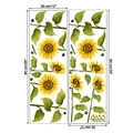 Layout dettagliato di due adesivi murali girasole con dimensioni 30x90cm per casa - 30x90cm x 2 Pezzi