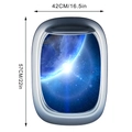 Detailansicht des Flugzeugfenster-Wandstickers mit 42x57cm Größenangaben - Blaue Erde Universum Stil (KS6802-5)