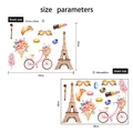 Dimensions détaillées 40x60cm et taille finie 37x54cm pour stickers Tour Eiffel - Style Tour Eiffel Vélo