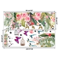Detailansicht Wandsticker-Set mit rosa Rosen und Vögeln im Format 90x30 cm pro Bogen - 30X90CMX2 Blätter Verpackt