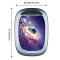Detailed size chart for 3D spaceship window wall sticker with space nebula and earth view - Grand Nebula And Earth Scene (KS6802-15)