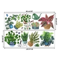 Detalle de la lámina de pegatinas de pared de plantas en acuarela tamaño 30x90 cm - 30x90cm (KSY-156)