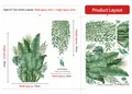 Detaillierte Maße für tropische Bananenblatt-Wandsticker mit Monstera- und Rentier-Motiven - 30*90CM x 2 Blatt Set