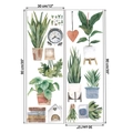 Detalles de diseño de los adhesivos de pared de plantas de acuarela con reloj retro - 30x90cm (2 Hojas)