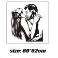 Minimalist kiss couple vinyl wall sticker 60x52cm for modern home decor - Large Size