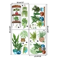 Dettaglio di quattro fogli di adesivi murali con piante acquerello da 30x90cm - Piante in Vaso Acquerello (KSY-160)
