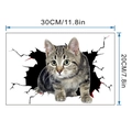 Pegatina de pared 3D gato atigrado con efecto de grieta realista en PVC impermeable de calidad - Gato Atigrado (KS6804-A)