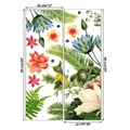 Dimensioni dettagliate degli adesivi murali fiori tropicali e foglie 30x90cm - 30x90cm x 2 Fogli